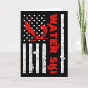 Water Ski American Flag Beachsports Wave Lover Wat Card