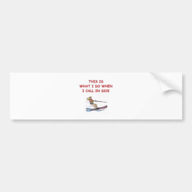 water ski bumper sticker (Front)