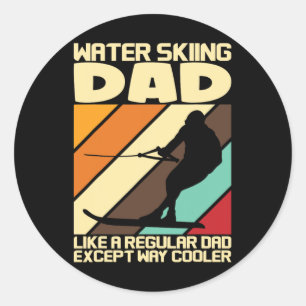 Water Ski Fans Water Skiing Dad Classic Round Sticker