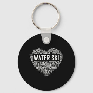 Water Ski Heart Lover Gift Waterski Love Gifts Ski Key Ring