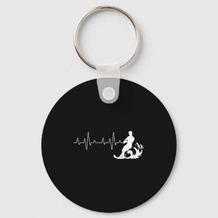 Water ski heartbeat - waterskier watersports water key ring