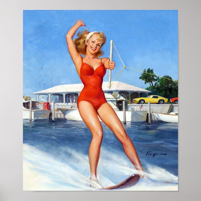 Water Ski Pin Up Poster (Front)