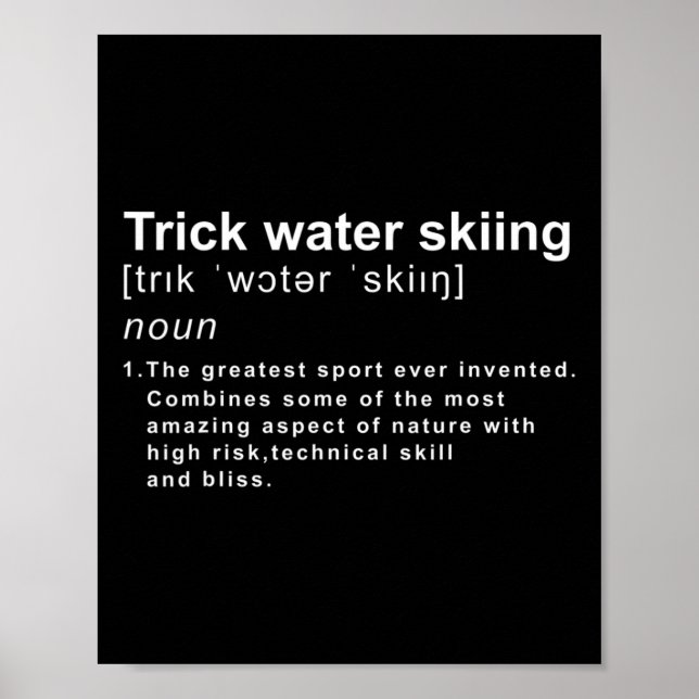 Water Ski Trick Definition  Poster (Front)
