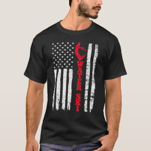 Water Ski Usa American Flag Sport Skiing Fan T-Shirt