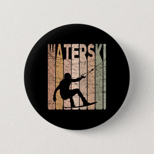 Water Ski Vintage Water Skiing Retro Water Skier 6 Cm Round Badge