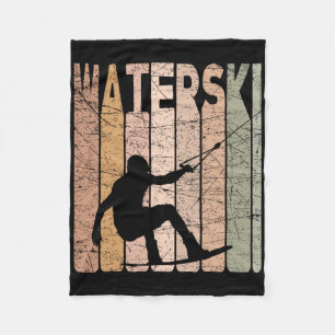 Water Ski Vintage Water Skiing Retro Water Skier Fleece Blanket