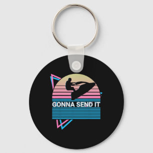 Water Ski Water Skiing Retro Gonna Send It Key Ring