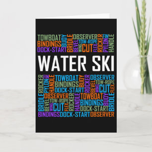 Water Ski Words Lover Gift Waterski Love Gifts Ski Card