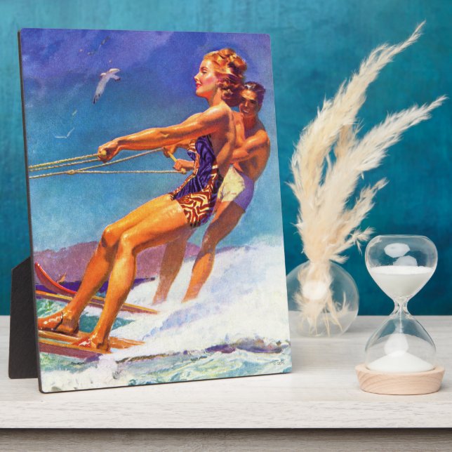 Water Skier by McClelland Barclay Plaque (Side)