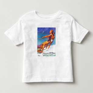 Water Skier by McClelland Barclay Toddler T-Shirt