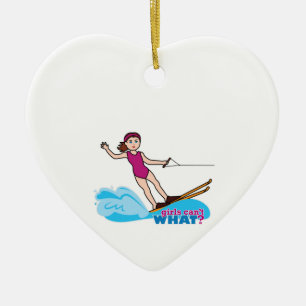 Water-Skier-Girl 1 Ceramic Tree Decoration