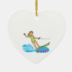 Water-Skier-Girl 2 Ceramic Tree Decoration