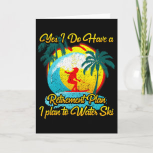Water Skier Water Skiing Retirement Plan Card