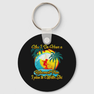 Water Skier Water Skiing Retirement Plan Key Ring