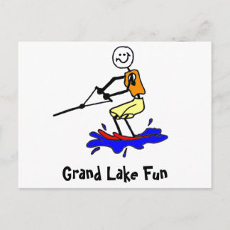Water Skiing at Grand Lake Postcard