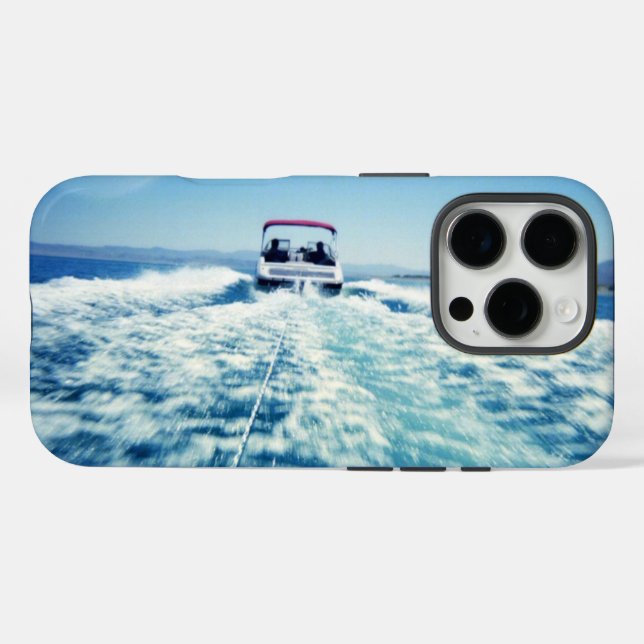 Water Skiing Behind Speed Boat Landscape Photo Case-Mate iPhone Case (Back (Horizontal))