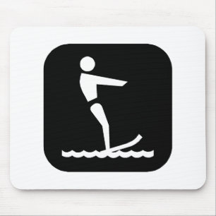 Water Skiing (Blk) Mouse Pad