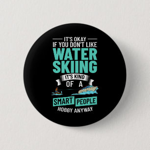 Water Skiing Boat Beginner Board Skier Waterski Tr 6 Cm Round Badge