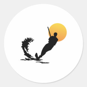 Water Skiing Cool Surface Water Sport Lovers Skier Classic Round Sticker