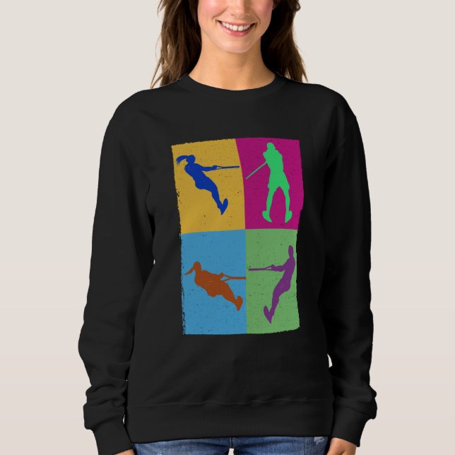 water skiing cute girl colerful women colerful Wat Sweatshirt (Front)