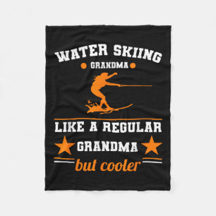 Water Skiing Grandma Women Wave Lover Extreme Spor Fleece Blanket