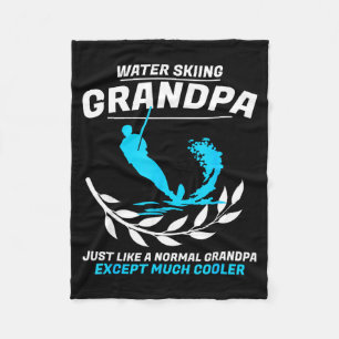 Water skiing grandpa men extreme sports ski rope fleece blanket