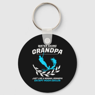 Water skiing grandpa men extreme sports ski rope key ring