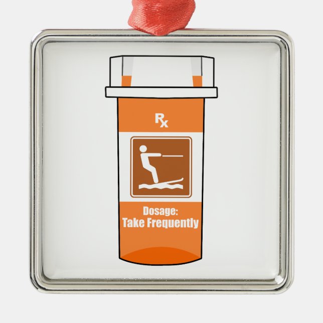 Water Skiing Is My Drug Metal Ornament (Front)