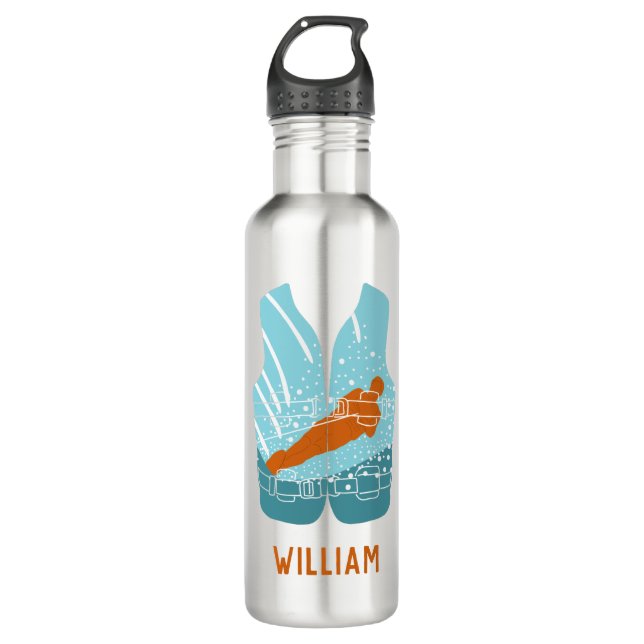 Water Skiing Life Jacket Graphic Personalised 710 Ml Water Bottle (Front)