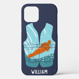 Water Skiing Life Jacket Graphic Personalised iPhone 12 Case