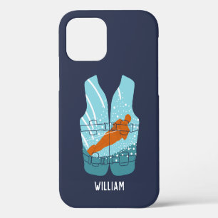 Water Skiing Life Jacket Graphic Personalised iPhone 12 Case
