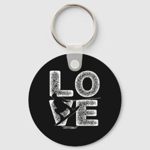 Water Skiing Love Word Theme Graphic Design Skiers Key Ring