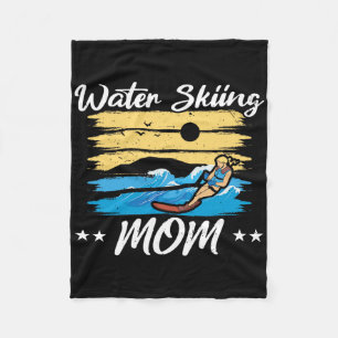 Water Skiing Mum Waterskiing Water Skiing Mothers Fleece Blanket