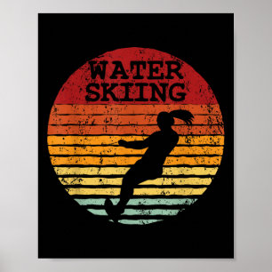 Water Skiing Retro Waterski Vintage Waterskiing Su Poster