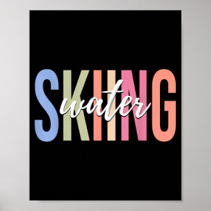 Water skiing skier waterski water sports poster