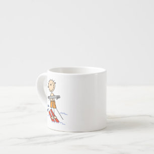 Water Skiing Stick Figure Espresso Cup