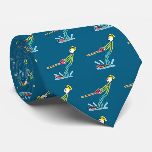 Water Skiing Stickman Tie
