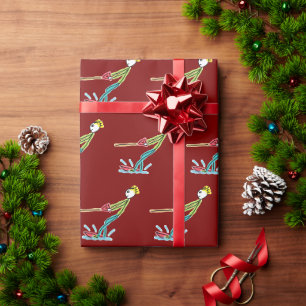 Water Skiing Stickman Wrapping Paper
