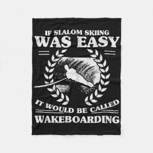 Water Skiing Wakeboarding Retro Slalom Skiing Was  Fleece Blanket