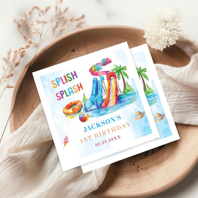Water Slide Splish Splash Birthday Party  Napkin (Creator Uploaded)