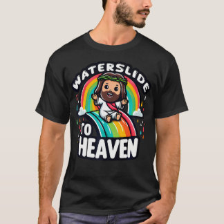 Water Slider To Heaven Christian Rainbow Jesus Kid T-Shirt