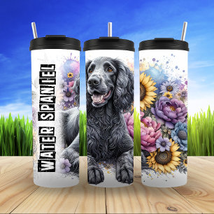 Water Spaniel's Colorful Floral Rest Thermal Tumbler