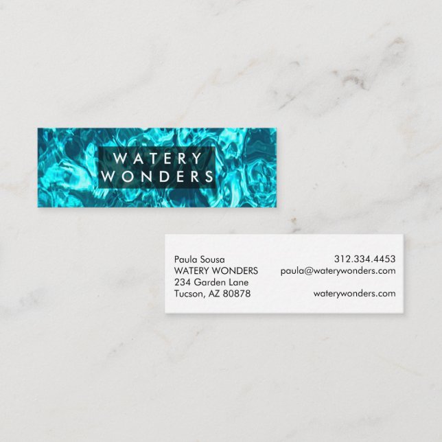 Water Sparkles Swimming Pool Cleaning Gardener  Mini Business Card (Front/Back)