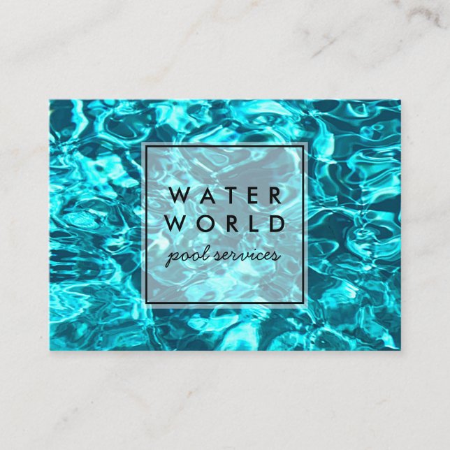 Water Sparkles Swimming Pool Service Photo Tourism Business Card (Front)