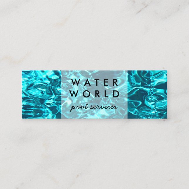 Water Sparkles Swimming Pool Services Photo Travel Mini Business Card (Front)
