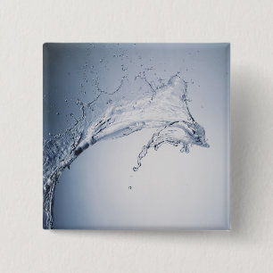 Water Splash 15 Cm Square Badge
