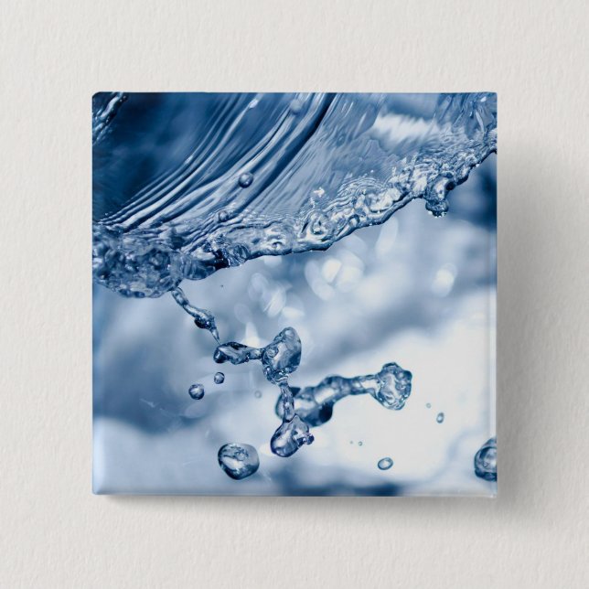 Water Splash 15 Cm Square Badge (Front)