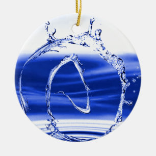 Water Splash Atheist Symbol Ceramic Ornament