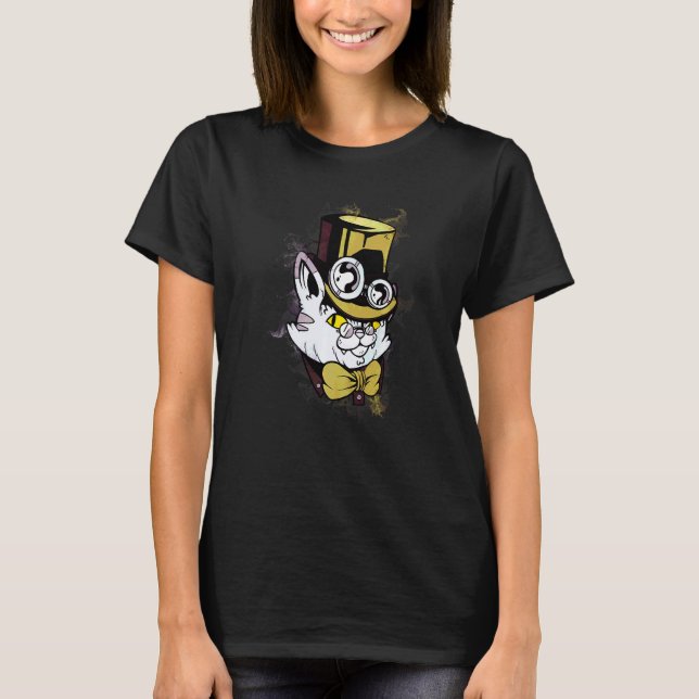 Water Splash cat Kitten Steampunk T-Shirt (Front)