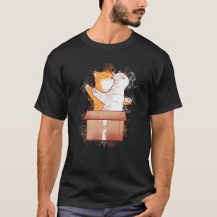 Water Splash Cats Cardboard Cat T-Shirt